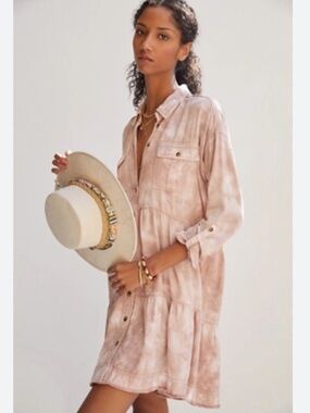 Anthropologie Pilcro Tie-Dye Utility Mini Dress Sz S